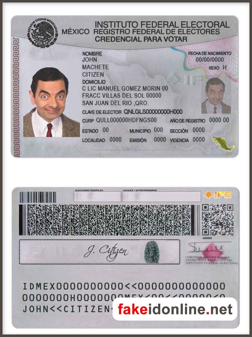 Mexico ID Card Template PSD